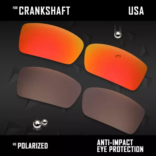 Anti Scratch Polarized Replacement Lenses for-Oakley Crankshaft OO9239 Options