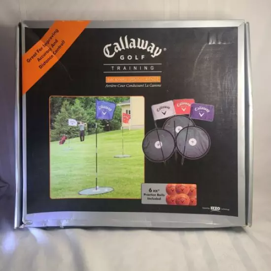 Callaway Backyard Driving Range GolF IZZO 3 Poles 3 HX Balls 3 Practice Targets