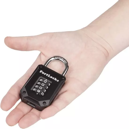 2 Pack Heavy Duty Waterproof Combination Lock - 4 Digit Resettable Black