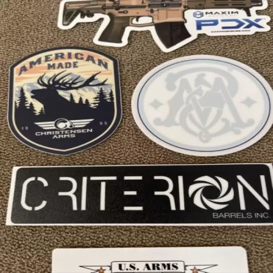 2022 Shot Show Las Vegas, NV Lot of 5 Stickers Decals Maxim, Christiansen Arms