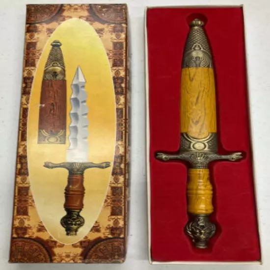 Decorative Wooden Handle Dagger with Presentation Box -Kris Blade