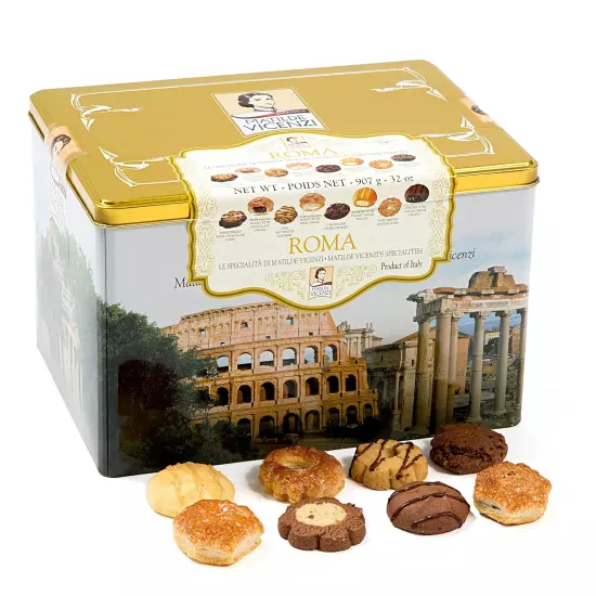 Matilde Vicenzi Roma Cookie Tin - Italian Pastries & Bakery Cookies in Individua