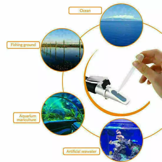 Handheld 0-100 ‰ Salinity Mission Refractometer Meter ATC For Seawater Aquarium