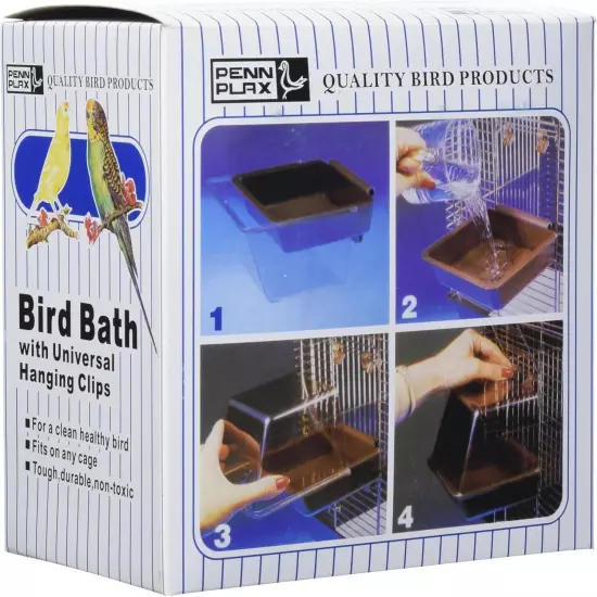 Penn-Plax Clip-On Bird Bath – Attaches to Most Birdcages – Perfect for... 