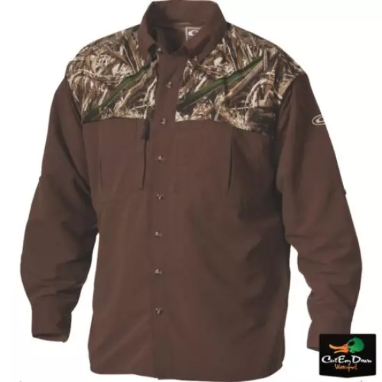 DRAKE WATERFOWL SYSTEMS EST TWO TONE CAMO WINGSHOOTER'S LONG SLEEVE SHIRT