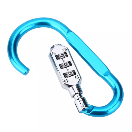 Travel Bag Luggage Security Combination Lock Locking Carabiner Padlock Blue SO