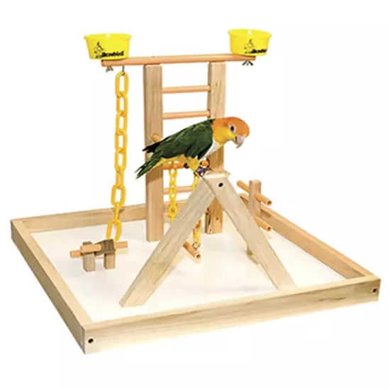 Bird Play Gym Parrot Play Stand Playground Large Parrots Platform Natural Wood