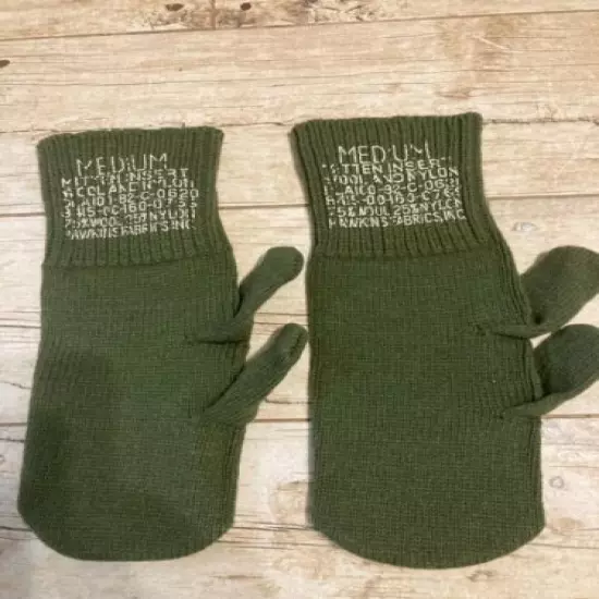 Hunting Mittens Inserts Trigger Finger OG-208 75% Wool Medium Pair For M-1965