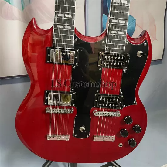 Custom 1969 EDS-1275 SG Double Neck Electric Guitar Jimmy Page 12+6 Cherry Red