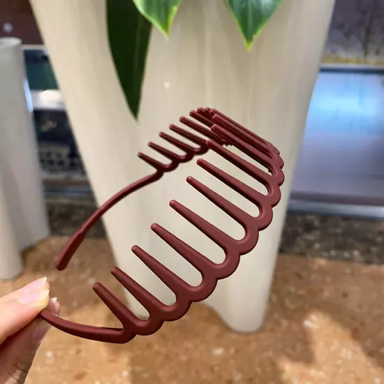 Women Non-Slip Resin Hair Comb Hairband Headband Hair Hoop With Teeth Headwear❉