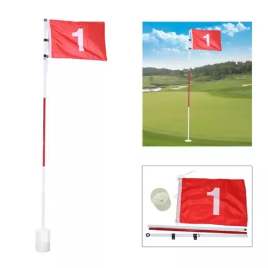 Backyard Green Golf Putting Practice Flag Stick Golf Hole Pole Cup With Flag Kit