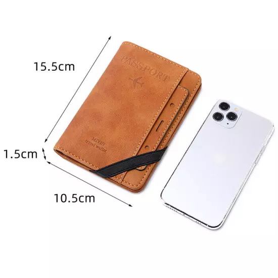 Family Travel Wallet Passport Holder RFID Blocking Document Organizer Bag Case