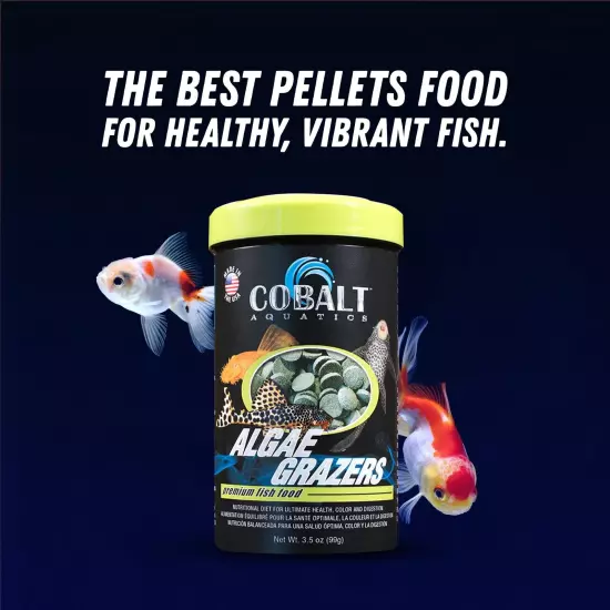 Cobalt Algae Grazer Fish Flakes with Probiotics for All Tropical Aquarium Fis...