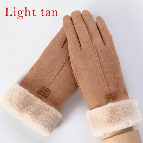 Ladies Winter Thermal Warm Soft Sheepskin Gloves Men Women One Size Warm Soft UK