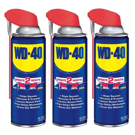 Multi Purpose Original Wd-40 Formula Lubricant Spray 3-pack W/. Smart Straw