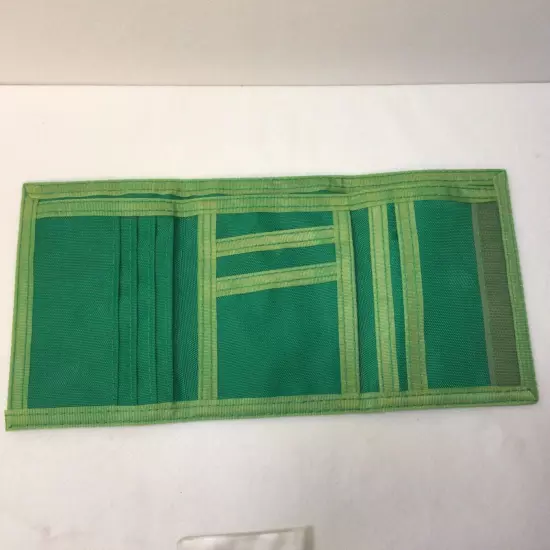 VTG Wallet Hook Loop Trifold Wallet 1970's - 80's Green with US Navy Logo USN