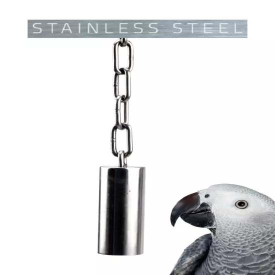 Bonka Bird Toys 1643 Medium Stainless Steel Pipe Bell Durable Noise Parrot Cage