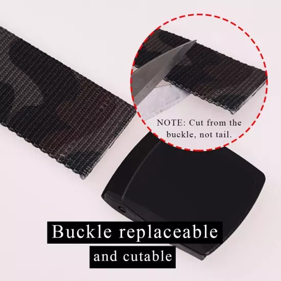 Plastic Buckle Belt Men Nylon Web No Metal Belts Military Tactical Canvas Bel...