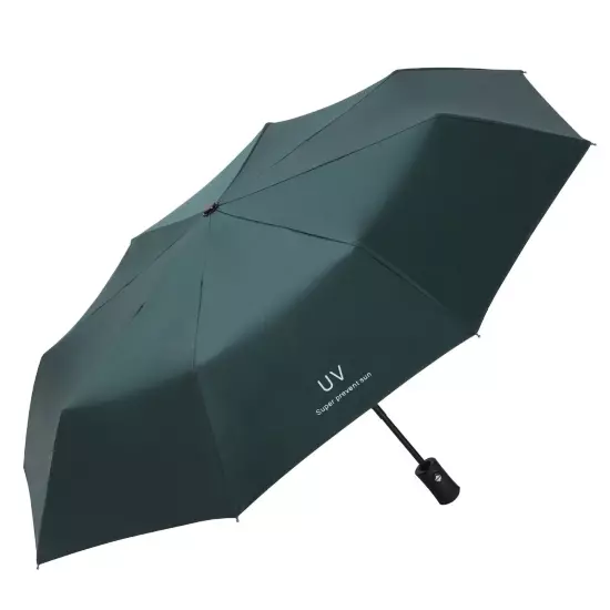 Automatic Black Umbrella Anti-UV Sun/Rain Windproof 3 Folding Compact Umbrella