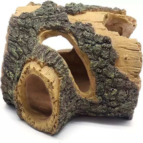 Log Resin Hollow Tree Trunk Ornament, Fish Tank Decoration Wood House Aquarium H