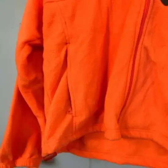 Wood' N Trail Large Fleece Zip Up Jacket Bright Blaze Orange Hunting 