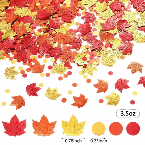 Fall Confetti Thanksgiving Maple Leaf Confetti Foil Metallic Sequins Fall Con...