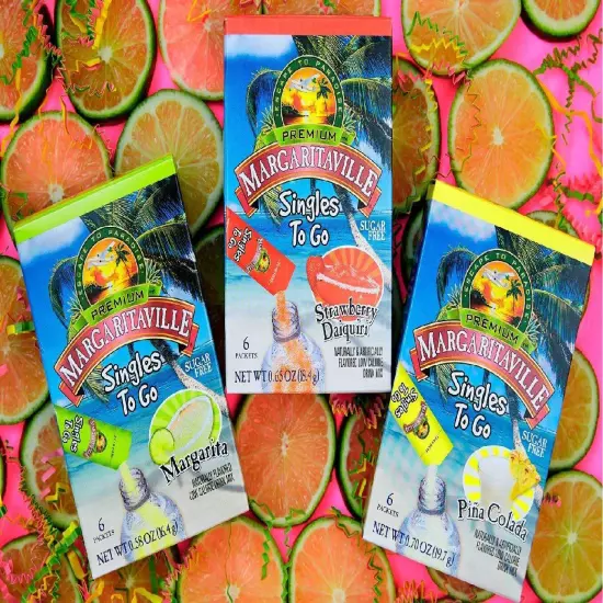 Margaritaville Margarita Singles To Go - Strawberry 0.65 Ounce (Pack of 6) 