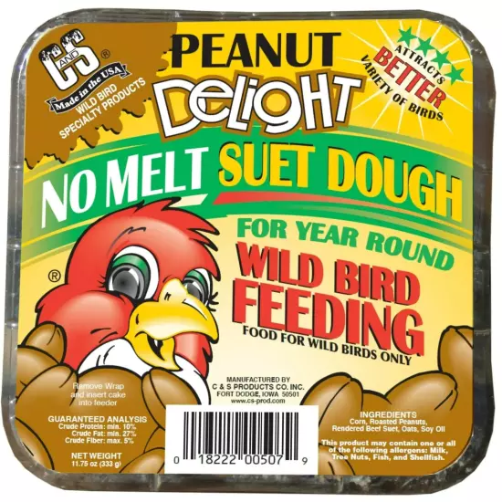 C&S Peanut Delight Value Pack, 8 Suet Cakes, Fresh Wild Bird Food FREE SHIPPING