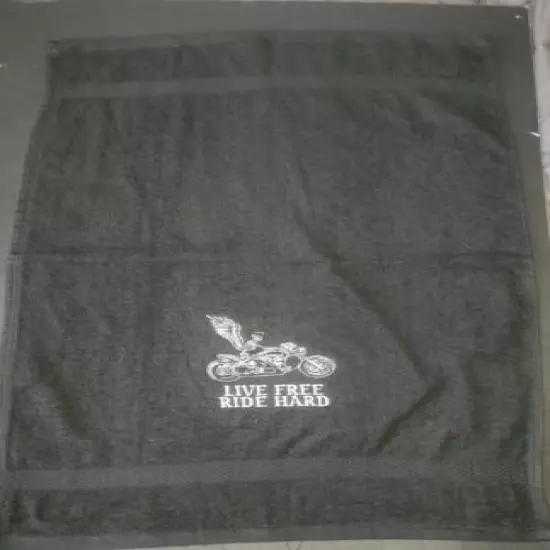 Skull Biker Embroidered Towel 16x26