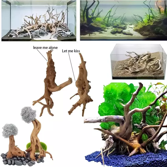 8 Pack Natural Driftwood for Aquarium, Aquarium Decor Spider Wood Freshwater Fis