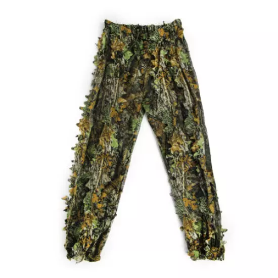 3D Sneaky Camo Ghillie Suit Leaf Woodland Jungle Stealth Coat + Pants Hunting