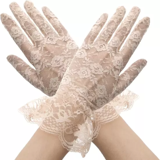 Lace Gloves,Lace Gloves Women,Tea Party Gloves,Bridal Wedding Sunblock Gloves, O