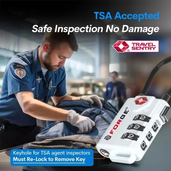 TSA Approved Cable Luggage Locks Re-settable Combination with Alloy Body 4 locks