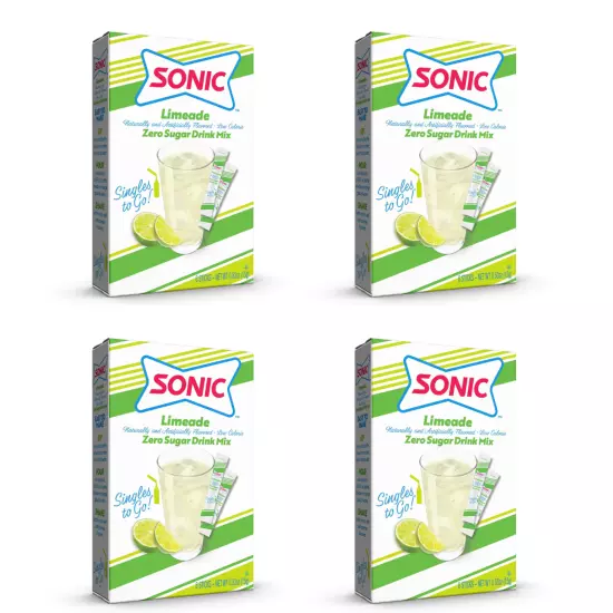 4 BOXES Sugar Free SONIC LIMEADE * Diet To Go Drink Mix 24 Servings TOTAL, USA