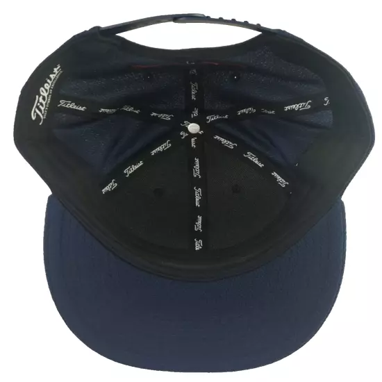 Titleist Pro V1 FJ FootJoy Logo Men's Golf Hat One Size Snapback Cap Navy Blue