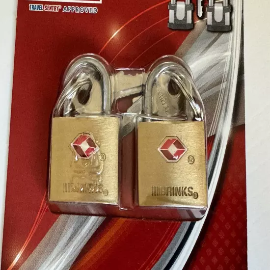 BRINKS Luggage Locks 2 Pack - Solid Brass 22mm TSA Accepted 161-20271 BRAND NEW