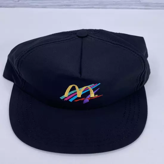 MCDONALD'S EMPLOYEE TERRY SNAPBACK RAINBOW STRIPE BASEBALL CAP HAT USA