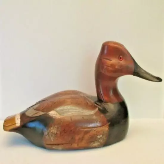 Canvasback 14" Carved Duck Decoy, Ken Hopkins 1982