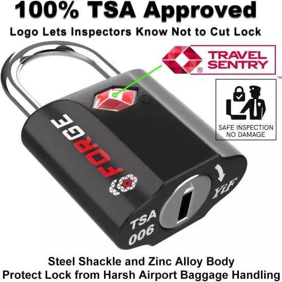 TSA Approved Luggage Locks, Ultra-Secure Dimple Key Travel Locks with Zinc Alloy