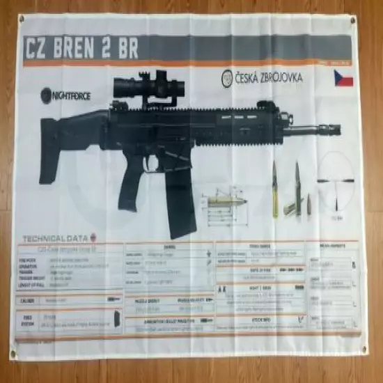 CZ BREN 2 BR Banner Poster 3x5ft Flag Assault Rifle Decal Parts AR Česká M337