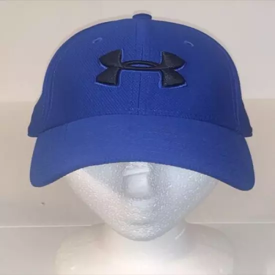 NEW UNDER ARMOUR MEN'S Golf BLUE HAT CAP BLACK LOGO Size M/L