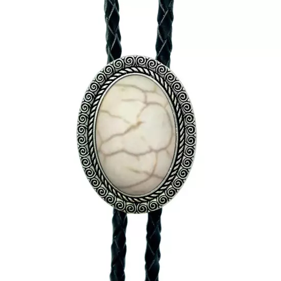 Natural Agate Stone Bolo Tie for men Handmade Oval Shape Western Cowboy Bola tie