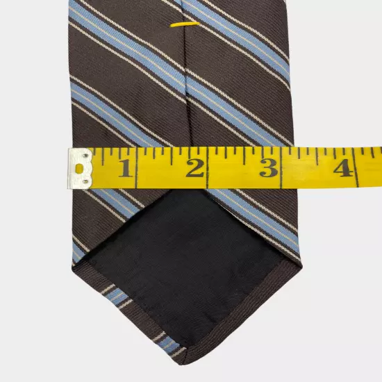 Ketch Brown Blue Striped Regimental Necktie Tie 3" x 56"