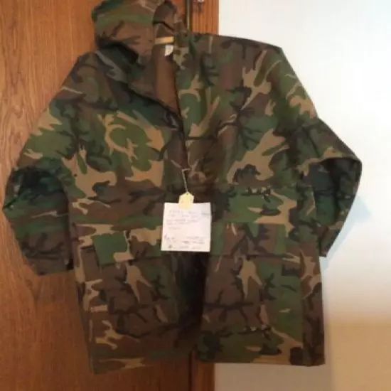 Ideal Rain Parka Camo Med (38-40) W/hood Neoprene Coated NOS #30