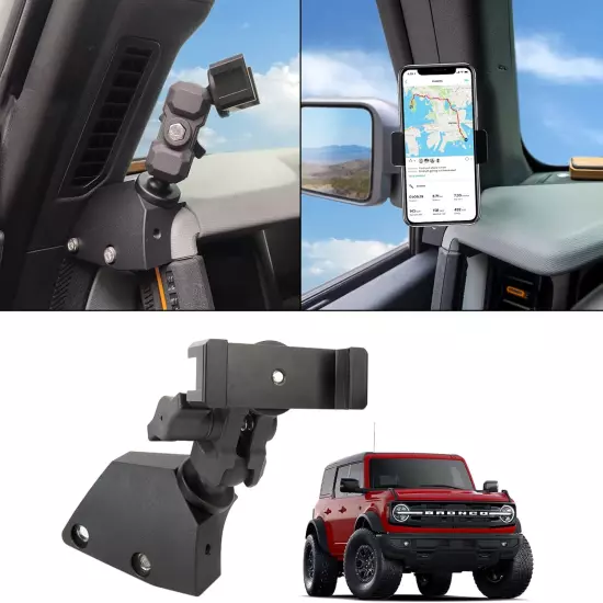 Dashboard Left Side Phone Holder Mount, Anti-Shake Stabilizer Custom Adjustable 