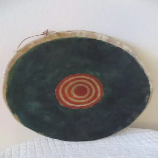 VINTAGE HANDMADE RAWHIDE LEATHER SHOOTING TARGET WALL ART TARGET *RARE*