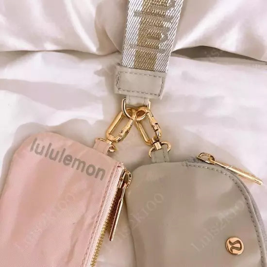 Brand New Unisex Lululemon Dual Pouch Wristlet - Pink/Gold/Vapor