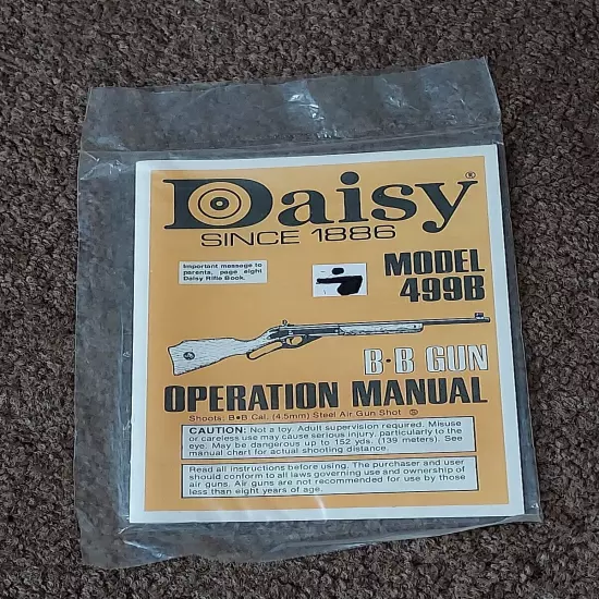 VTG DAISY MODEL 499B PUMP ACTION BB .177 AIR RIFLE GUN OWNER'S OPERATION MANUAL