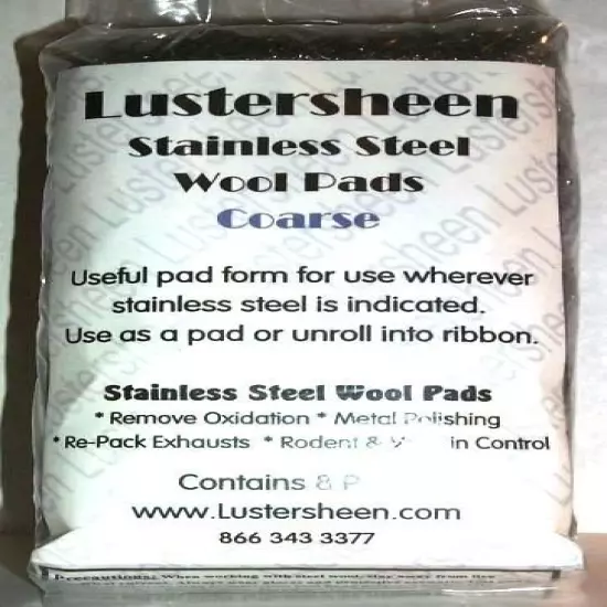 Lustersheen Stainless Steel Hand Pads ~ Coarse