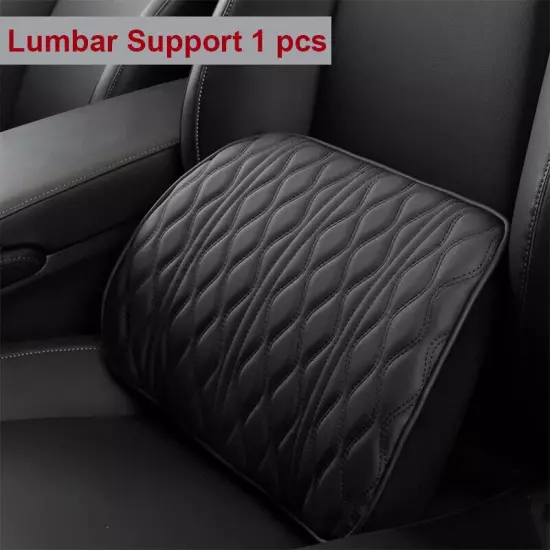 PU Leather Car Headrest Car Rest Neck Pillow Back Cushion Waist Supports Set